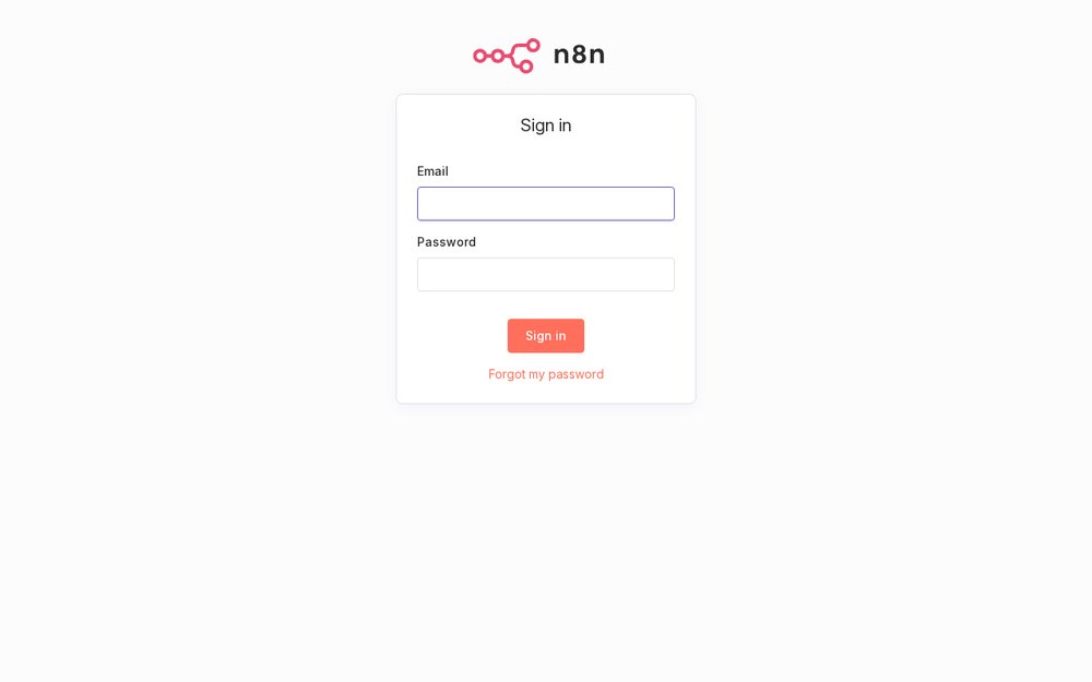 Interface n8n — instance hébergée par Domite