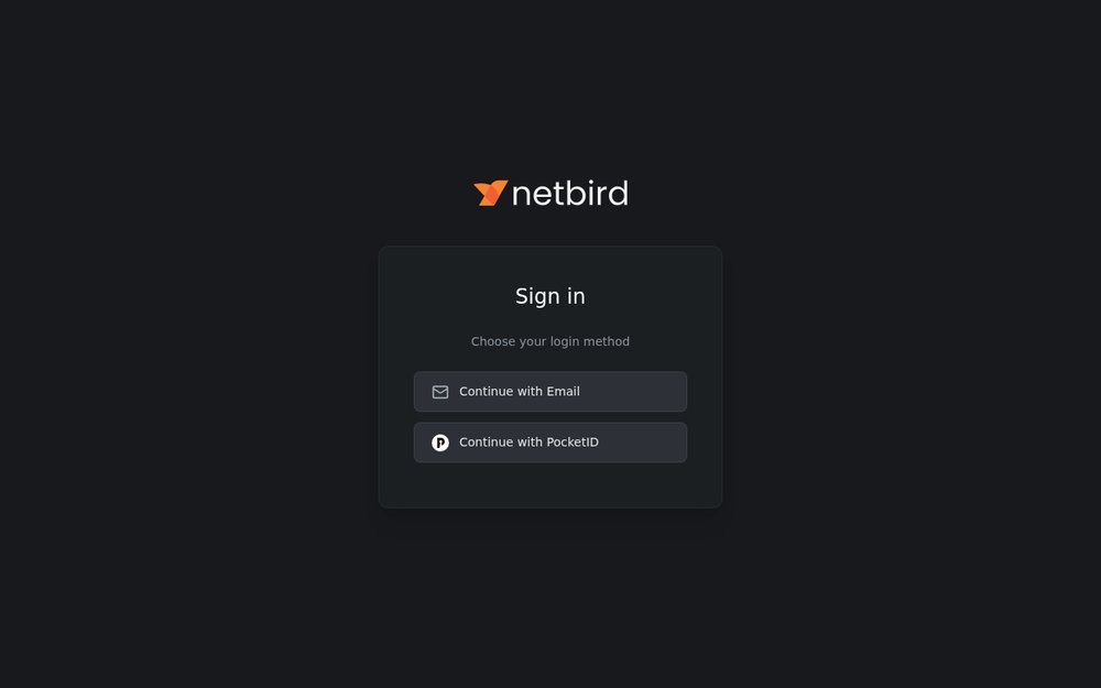 Interface NetBird — instance hébergée par Domite